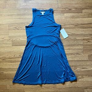 NWT Athleta Santorini Thera Women's Sleeveless Aqua Blue Summer Swing Dress
